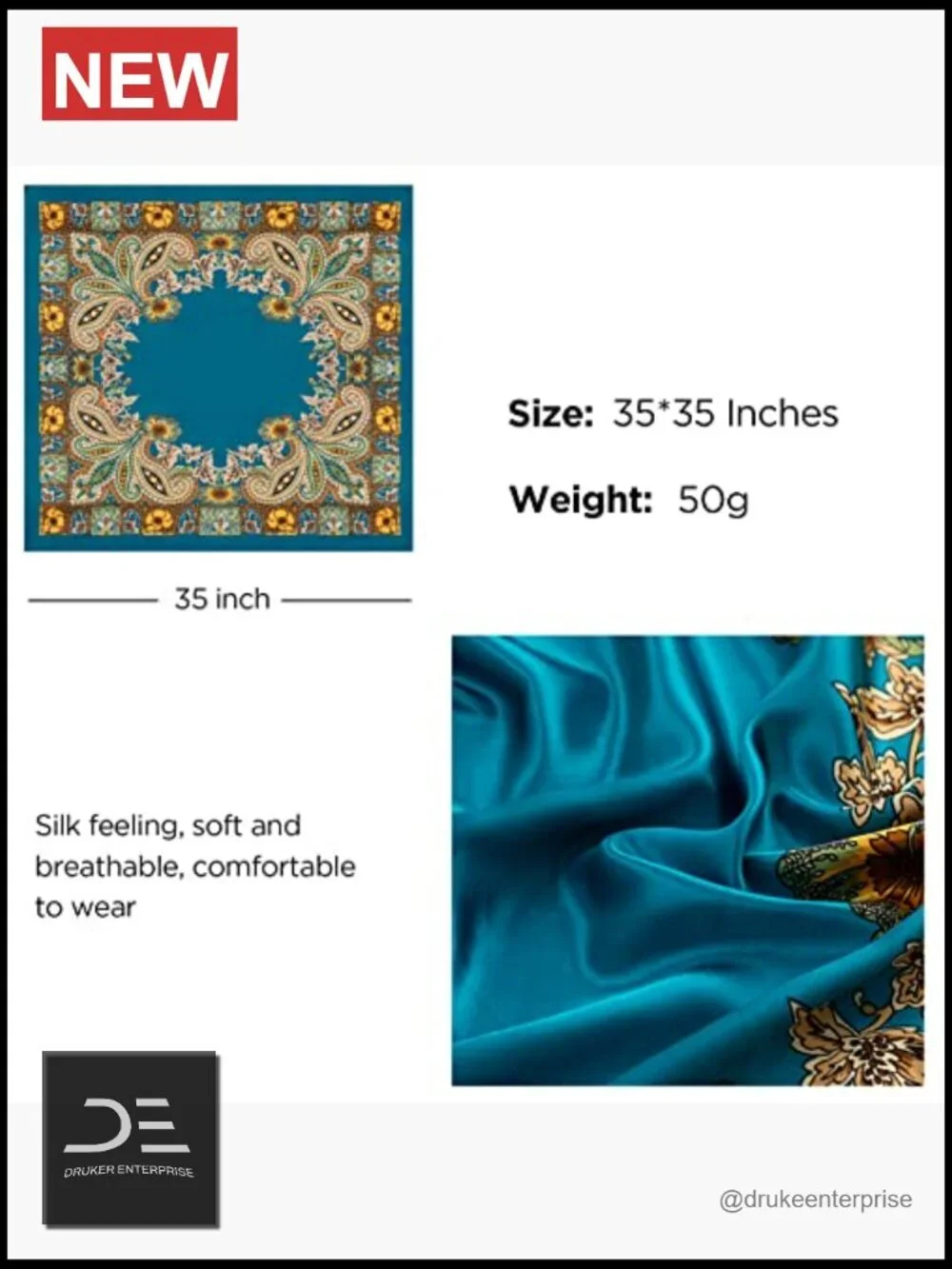 4 Pack Satin Scarf for Women - Silk Like Square Head Wrap Hair Scarf Bandana